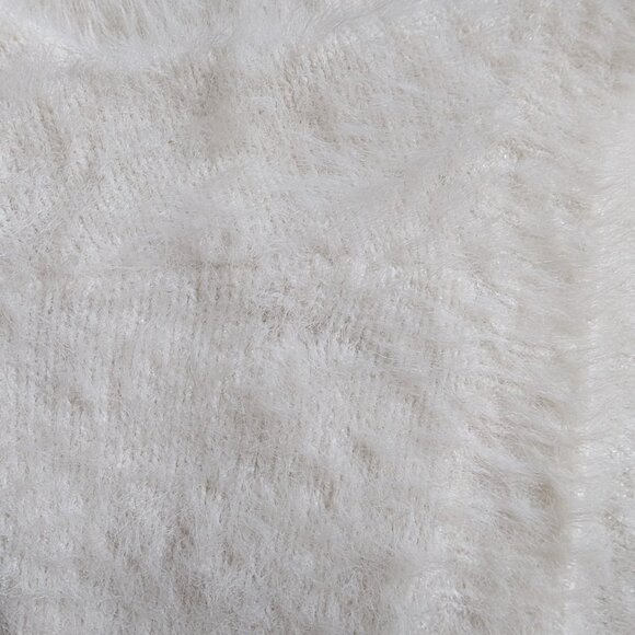 Maeve by Anthropology Rona Eyelash Deep Scoop Neck Sweater in Ivory Sz Large - Picture 8 of 9